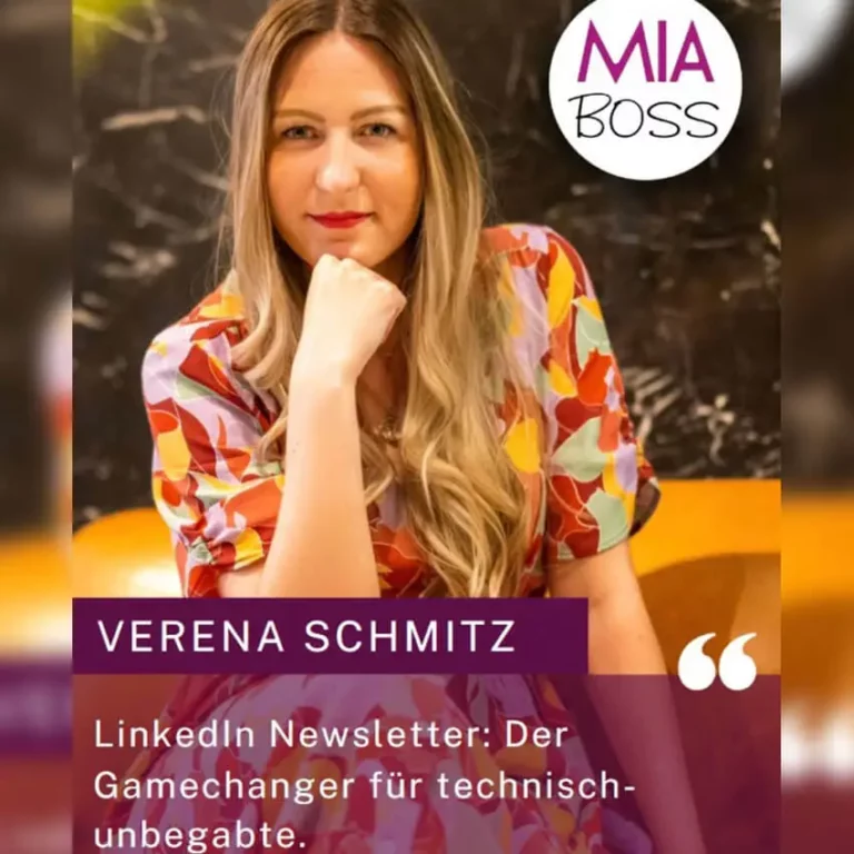 Grafik Mia Boss von Verena Schmitz zum Thema LinkedIn Newsletter